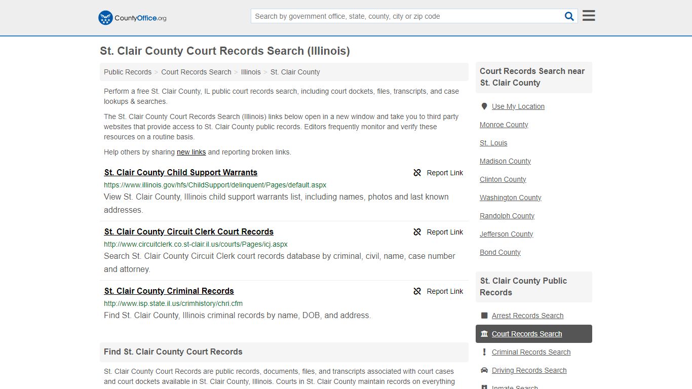 St. Clair County Court Records Search (Illinois)
